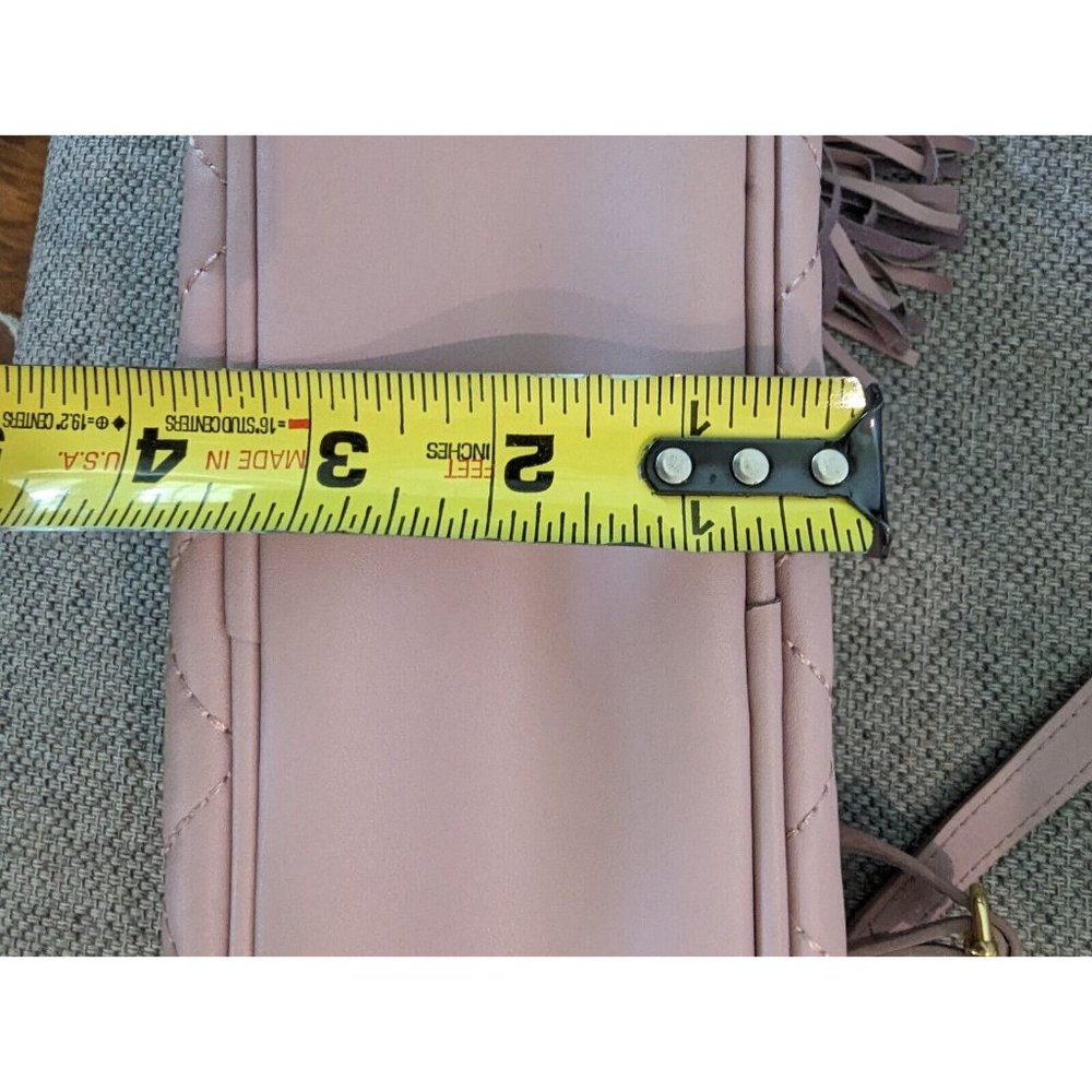 Joy & Iman Diamond Quilted Genuine Leather Crossbody with RFID Dark Blush - Picture 14 of 16